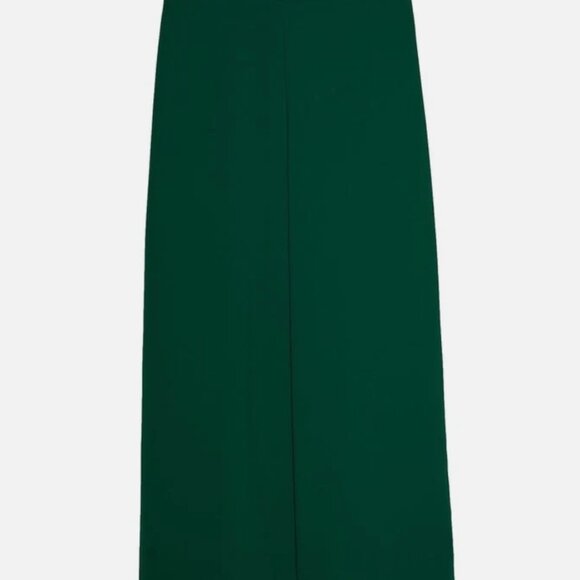 Zara Dark Green Wide Culottes Rare Trousers Crop Pants ASO Royal PoW Size XS - Picture 4 of 6